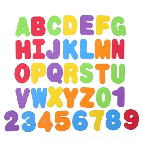 AYNKH 36 Pcs Schaumstoff-Buchstaben und Zahlen für Baby Lernen, abnehmbare pädagogische Bad Alphabet Buchstaben, kreative weiche Kinder Schaumstoff Badespielzeug (Floating Buchstaben A-Z, Zahlen 0-9) AYNKH 36 Pcs Schaumstoff-Buchstaben und Zahlen für Baby Lernen, abnehmbare pädagogische Bad Alphabet Buchstaben, kreative weiche Kinder Schaumstoff Badespielzeug (Floating Buchstaben A-Z, Zahlen 0-9) von AYNKH