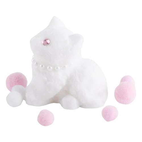 AYNKH 3D Weiße Katze, Plüsch-Spielzeug, niedlicher Extrusionspinsel, Spielzeug, Dekompressionsspielzeug, handgefertigt für Kinder und Erwachsene, Partypräferenzen, sensorische Spiele, Entspannung von AYNKH