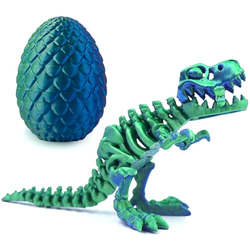 AYNKH 3D gedrucktes Tyrannosaurus Rex Drachenei, Realistisches Mystery Drachen Spielzeug, Schreibtisch Dekoration Geschenk für Kinder und Erwachsene,Blau Grün AYNKH 3D gedrucktes Tyrannosaurus Rex Drachenei, Realistisches Mystery Drachen Spielzeug, Schreibtisch Dekoration Geschenk für Kinder und Erwachsene,Blau Grün von AYNKH
