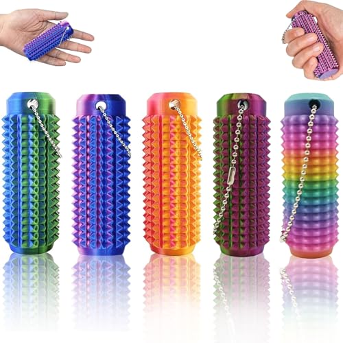 AYNKH 5 Stücke Little Ouchies Pain Fidget, Spiky Grippie Stim Keychain, Sensorik Spielzeug, Tragbares Mini-Fidget-Spielzeug für Kinder & Erwachsene, Angstlindernd und zur Entspannung Geeignet von AYNKH