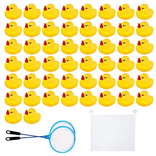 AYNKH 50 Stück Enten aus Gummi mit Aufbewahrungstasche aus Netz, schwimmend und quietschend, Mini-Ente, Gelb, Baby, Dusche, Spielzeug, Party, Dekoration, Angelspiel für alle – kleine Jungen und AYNKH 50 Stück Enten aus Gummi mit Aufbewahrungstasche aus Netz, schwimmend und quietschend, Mini-Ente, Gelb, Baby, Dusche, Spielzeug, Party, Dekoration, Angelspiel für alle – kleine Jungen und von AYNKH