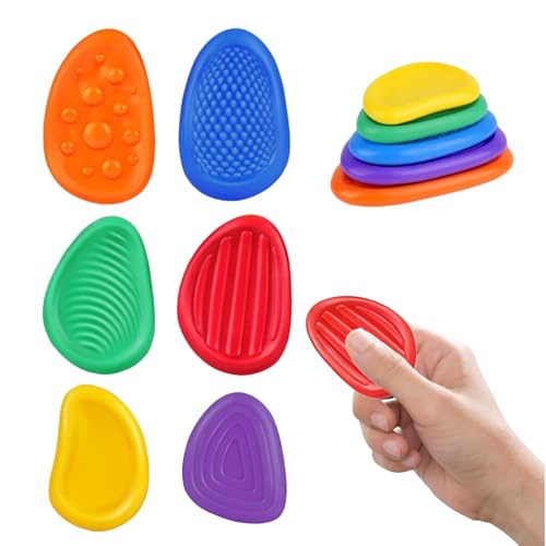 AYNKH 6 Stück Fidget Toys Sensory Stone,Sensory Worry Stones,Spielzeug für Studenten Angst Relief,Relieve Angst für Autismus Kinder Beruhigung von AYNKH