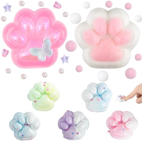 AYNKH 7 Stück Cat Paw Squishy Toy, FuFu Taba Squishy, sensorisches Spielzeug zur Linderung von Angst, geeignet für Kinder, Jugendliche, Erwachsene und Katzen, ideal für Partys und Bürodekoration von AYNKH