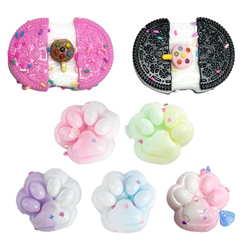 AYNKH 7 Stück Kekse Squishy Spielzeug, Mini-Pfoten, Squishy, Taba Squishy, Pinching Cooki Simulation, Fufu Squishy, Stressabbau, Kinder, Erwachsene, Weihnachten, Party, Kinder, Geburtstagsgeschenke von AYNKH