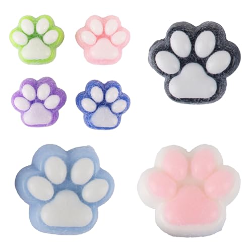 AYNKH 7Pcs Taba Squishy Fufu Squishy Paw, Cat Paw Taba Stress Relief Toy, Mini Cute Cat Paw Fidget Squeeze Toy for Kids Adults Birthday Party Gifts von AYNKH