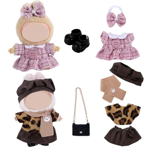 AYNKH 8 Stück Puppen Kleidung Zubehör，Inklusive Kleidung Röcke Kleider Taschen Schuhe Bögen Schals Mütze für Mädchen Kinder Geburtstag (Keine Puppe) von AYNKH