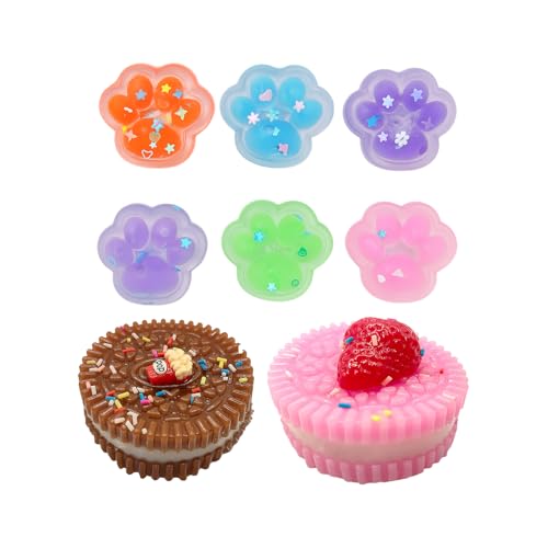 AYNKH 8-teiliges Squishy Taba-Set, 2 Kekse + 6 Mini-Katzenpfoten, Anti-Stress-Spielzeug, sensorisches Spielzeug für Partys, Geburtstagsgeschenke für Kinder und Erwachsene AYNKH 8-teiliges Squishy Taba-Set, 2 Kekse + 6 Mini-Katzenpfoten, Anti-Stress-Spielzeug, sensorisches Spielzeug für Partys, Geburtstagsgeschenke für Kinder und Erwachsene von AYNKH