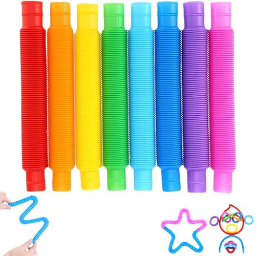 AYNKH 8Psc Große Pop-Röhre, Dehnbare Sensorische Fidget-Spielzeug, Bunte Pop-Röhre für Kinder oder Erwachsene, Stress und Angst Freisetzen AYNKH 8Psc Große Pop-Röhre, Dehnbare Sensorische Fidget-Spielzeug, Bunte Pop-Röhre für Kinder oder Erwachsene, Stress und Angst Freisetzen von AYNKH