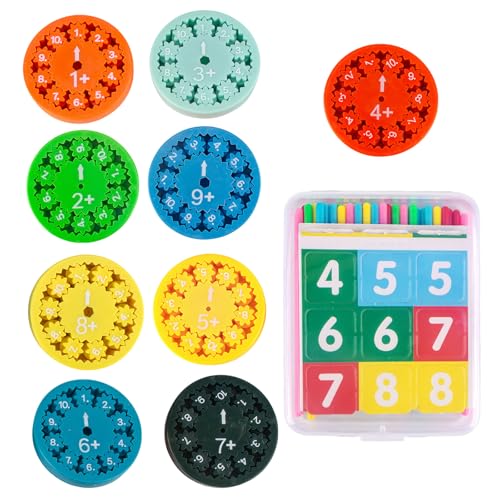 AYNKH 9 PCS Math Fidget Spinners for Kids,78 PCS Toy Counting Stick,Puzzle Toy Children Aged 6-10,Interactive Fingertip Gyroscope, Children's Preschool Education Toy Gift (Math Game-Add Sub) von AYNKH