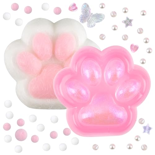 AYNKH Anti-Stress-Spielzeug für Kinder, langsames Rückprallen für Katzen, Spielzeug zum Drücken der Füße für Katzen, Rosa, Squishy Zampa di Gatto, 10 lustige Bälle, Jugendliche, Erwachsene von AYNKH