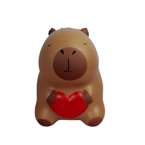 AYNKH Capybara Herz-Squeeze Spielzeug, niedliches Dekompressionsspielzeug, niedliches Capybara, kuschelig, rote Herzen, lustiges sensorisches Spiel, ideal für die Party zum Entspannen von AYNKH