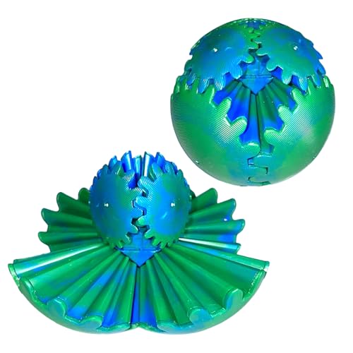 AYNKH Gear Ball 3D gedrucktes Fingerspielzeug Spinning Gear Ball Tischspielzeug für Stress und Angst Erwachsene und Kinder Geburtstag, Blau-grün AYNKH Gear Ball 3D gedrucktes Fingerspielzeug Spinning Gear Ball Tischspielzeug für Stress und Angst Erwachsene und Kinder Geburtstag, Blau-grün von AYNKH