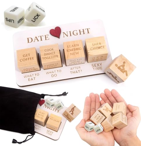 AYNKH Würfel für Paare, Valentinstag, Datum, Nacht, lustige Date-Nacht-Ideen, Paar-Spiele-Set, lustiges Geschenk zum Valentinstag, Jahrestag, Geburtstag, mit schwarzer Tasche AYNKH Würfel für Paare, Valentinstag, Datum, Nacht, lustige Date-Nacht-Ideen, Paar-Spiele-Set, lustiges Geschenk zum Valentinstag, Jahrestag, Geburtstag, mit schwarzer Tasche von AYNKH