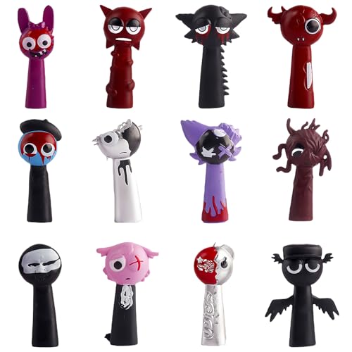 AYNKH S-prunki bewegliche Figuren, Actionfiguren, bunte Figuren für Jungen und Mädchen ab 3 Jahren, sicher, langlebig und lustig, für alle Liebhaber von Spielen S-prunki (12 Stück, Packung C) von AYNKH