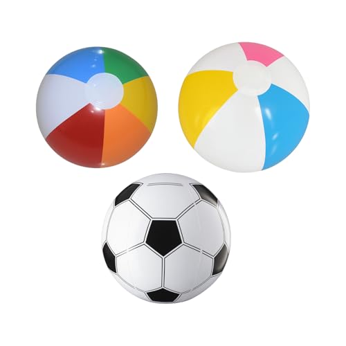 AYNKH Strandbälle, aufblasbar, 27,9–38,1 cm, groß, Regenbogen-Schwimmbadbälle, Strandfußball, Poolspiele, Wasserspielzeug für Erwachsene, Kinder, Sommer, Urlaub, Party, 3 Stück AYNKH Strandbälle, aufblasbar, 27,9–38,1 cm, groß, Regenbogen-Schwimmbadbälle, Strandfußball, Poolspiele, Wasserspielzeug für Erwachsene, Kinder, Sommer, Urlaub, Party, 3 Stück von AYNKH