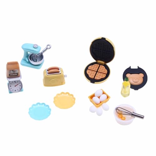 AYOrpeg 12 Miniatur Küche Zubehör Miniatur Szenenmodell Mini Waffeleisen Modelle Backzubehör Ofen Modell (One Size) von AYOrpeg
