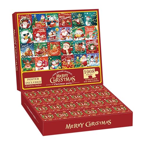 AYOrpeg Adventskalender Puzzle Weihnachts 24 Weihnachtskalender Adventskalender Puzzles Weihnachts Countdown Kalender (C-Multicolour, One Size) von AYOrpeg