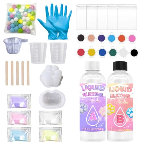 AYOrpeg Mini Katzenkrallen DIY Machen Set Stress-Unterhaltung superweiche Stressbewältigung mit geführter Blase schnellerem Komplett-Kit (A, One Size) von AYOrpeg