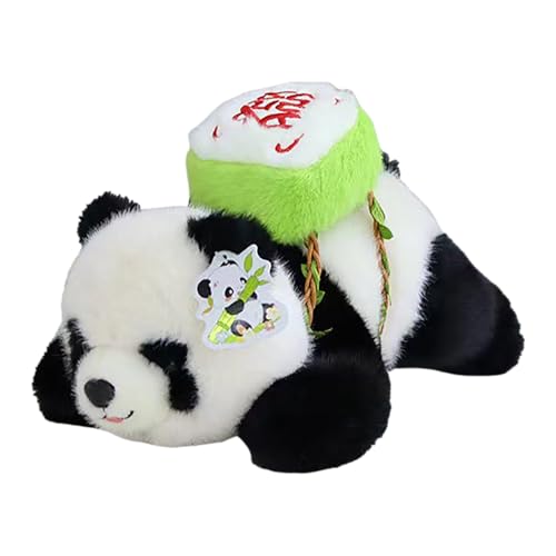AYOrpeg Plüsch Panda Figur Süßes Sanftes Kuschelweiche Panda Figur Reizendes Kuscheltier Liegt Auf Dem Boden (C, One Size) von AYOrpeg