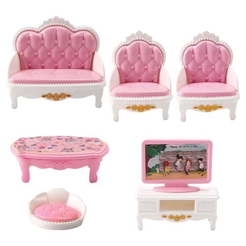 Mini Möbel Set Miniatur Puppenhaus Zubehör erschiedene Szenenkombinationen Puppenhaus Zubehör (C, One Size) von AYOrpeg