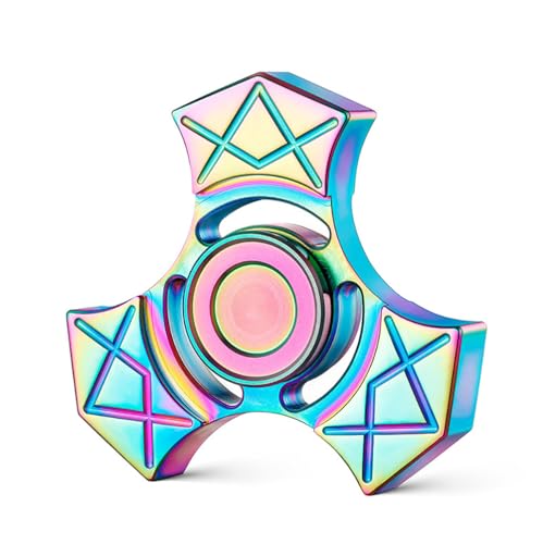 AYUNJIE Anti-Angst Fidget Spinner Kinetic Desk Sensory Toy, Metall Finger Spinning für Erwachsene & Kinder, Stress Relief Spinner Relieving Langeweile ADHD Autismus (Bunt) von AYUNJIE