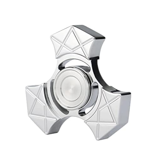 AYUNJIE Anti-Angst Fidget Spinner Kinetic Desk Sensory Toy, Metall Finger Spinning für Erwachsene & Kinder, Stress Relief Spinner Relieving Langeweile ADHD Autismus (Silber) von AYUNJIE