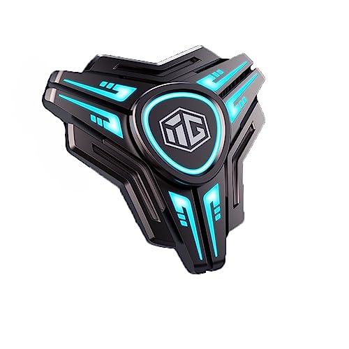 AYUNJIE Anti-Angst leuchtende Fidget Hand Spinner, Fokus Finger Spinning Spielzeug Relieving Stress Langeweile ADHS Autismus, solide Metall Fidget Sensorik Spielzeug (C,Blau) von AYUNJIE