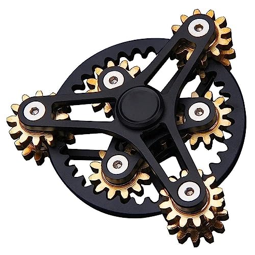 AYUNJIE Fidget Hand Spinner, Angst ADHD Stress Relief Finger Spielzeug, Stress Reliever für Kinder & Erwachsene, Quiet Desk Metal Alloy Spinner Fidget Toys (Schwarz) von AYUNJIE