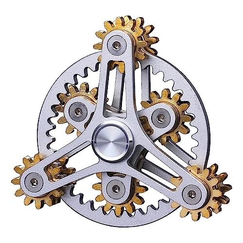 AYUNJIE Fidget Hand Spinner, Angst ADHD Stress Relief Finger Spielzeug, Stress Reliever für Kinder & Erwachsene, Quiet Desk Metal Alloy Spinner Fidget Toys (Silber) von AYUNJIE