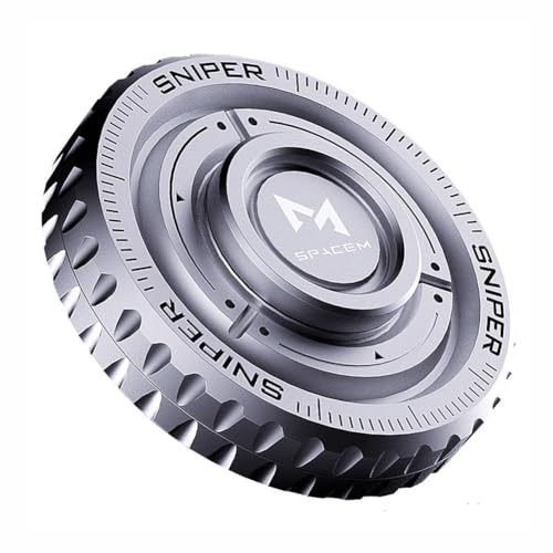 AYUNJIE Fidgets Spielzeug Edelstahl Metall Hand Spinner EDC Reducer, Anti-Angst Finger Spinner Sensory Stress ADHD Relief, Geschenk für Kinder und Erwachsene (Silber) von AYUNJIE