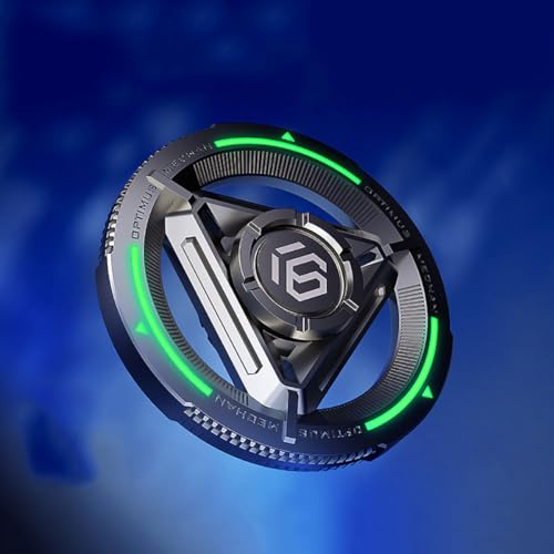AYUNJIE Finger Hand Spinners Spielzeug, Metall Fidget Spinner Sensory Toys mit leuchtendem Licht, EDC Dekompression Spielzeug Autismus Sensory Spinner Geschenke für Erwachsene Kinder (B,Grün) von AYUNJIE