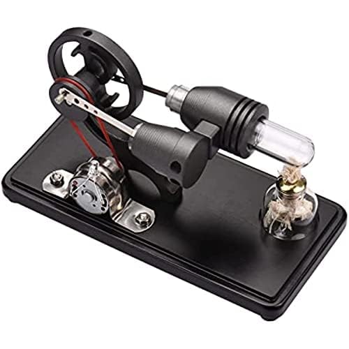 AYUNJIE Heißluft Stirlingmotor Elektrizitätsgenerator Motormodell mit LED-Licht Dollar Schwungrad Design Wissenschaft Experiment mit Buche Basis DIY AYUNJIE Heißluft Stirlingmotor Elektrizitätsgenerator Motormodell mit LED-Licht Dollar Schwungrad Design Wissenschaft Experiment mit Buche Basis DIY von AYUNJIE