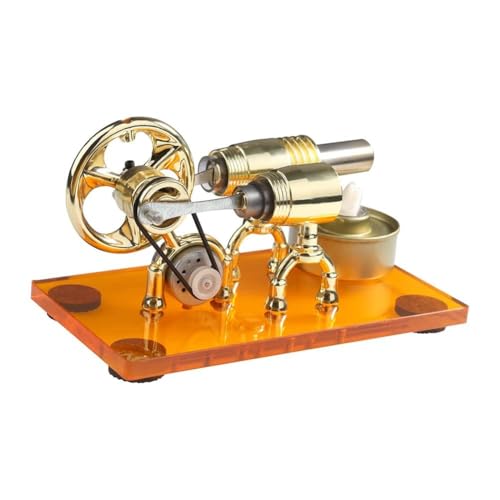 AYUNJIE Heißluft-Stirlingmotor-Modell mit LED und Lampe, externes Verbrennungsmotor-Modell Physik Wissenschaft Experiment Spielzeug, Geschenk für Erwachsene und Kinder von AYUNJIE