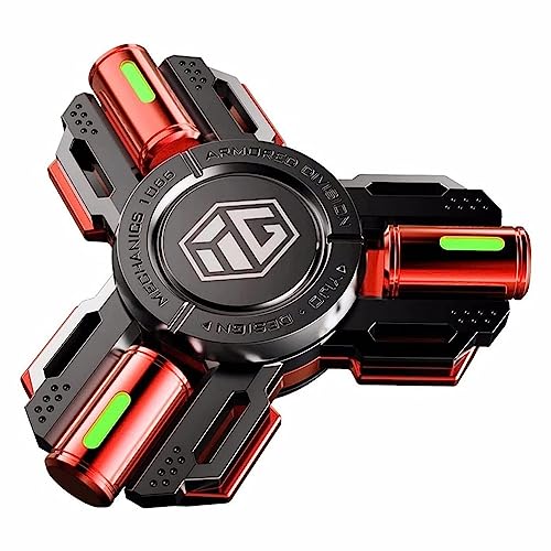 AYUNJIE Metall Finger Hand Spinner Spielzeug mit leuchtendem Licht, Stress Angst ADHD Relief Figuren Spielzeug, Spinner absorbieren Solarlicht dann Release in Dark Fidget Spinner (C,Rot) von AYUNJIE