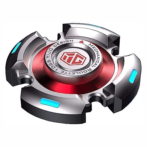 AYUNJIE Metall Finger Hand Spinners Sensorik Spielzeug mit leuchtenden Licht, Stress Angst ADHD Relief Fidget Spielzeug, Autismus Sensory Fidget Spinner Geschenke (A,Silber) von AYUNJIE