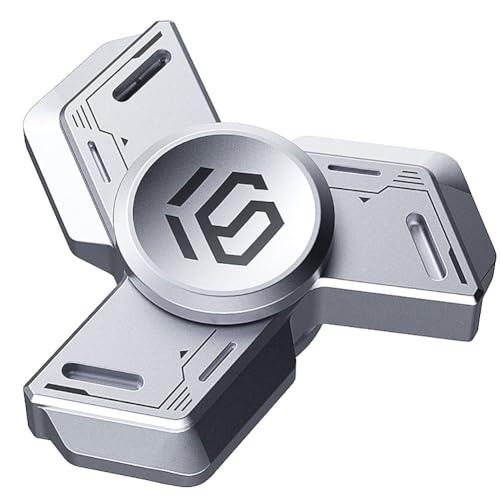 AYUNJIE Metall Hand Spinner EDC Reducer, Anti-Angst Fidget Toy Spinner Sensory Stress ADHD Relief, Party Favors für Kinder/Erwachsene Valentines Geschenk (Silber) von AYUNJIE