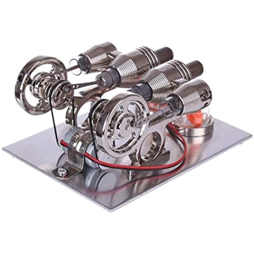 AYUNJIE Metall-Stirlingmotor-Modellbausatz, 2-Zylinder-Stirlingmotor Heißluft-Außenverbrennungsmotor mit Spannungs-Digitalanzeige Zählerbirne, physikalisches Modell AYUNJIE Metall-Stirlingmotor-Modellbausatz, 2-Zylinder-Stirlingmotor Heißluft-Außenverbrennungsmotor mit Spannungs-Digitalanzeige Zählerbirne, physikalisches Modell von AYUNJIE