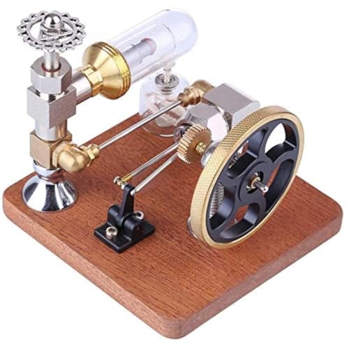 AYUNJIE Metall-Stirlingmotor-Modellbausatz, Stirlingmotor mit Einstellbarer Drehzahl, Heißluft-Außenverbrennungsmotor mit vertikalem Schwungrad, physikalisches Modell (A) von AYUNJIE
