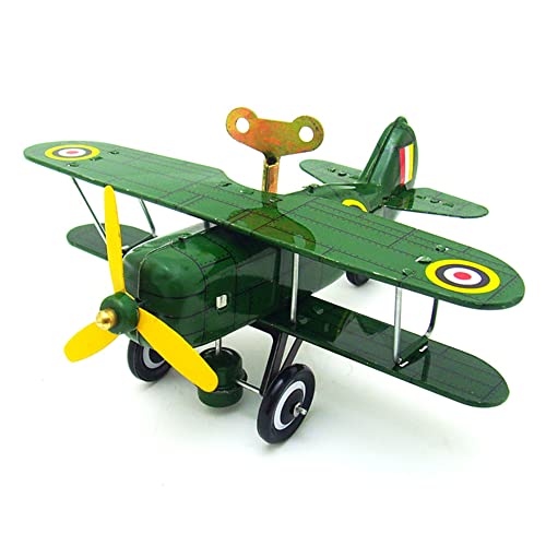 AYUNJIE Retro Wind Up Spielzeug MS454 Flugzeug Zinn Spielzeug Kreative Vintage Sammlerstück Kinder Geschenk für Jungen Mädchen Eltern-Kind-Interaktion (Grün) von AYUNJIE