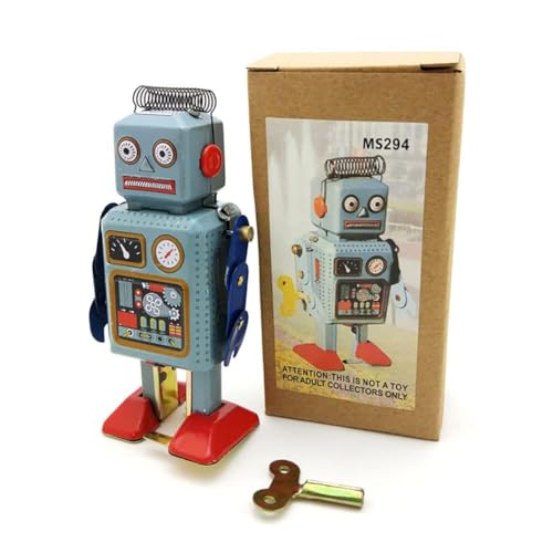 AYUNJIE Roboter Zinn Spielzeug Wind Up Spielzeug MS294 Arbeiter Nostalgisches Thema Kreative Vintage Sammlerstück Kinder Geschenk für Jungen Mädchen Eltern-Kind-Interaktion von AYUNJIE