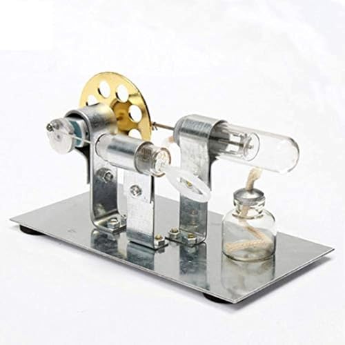 AYUNJIE Stirlingmotor-Bausatz, DIY Metall-Einzylinder-Stirlingmotor-Generator-Modell Elektrizitätsgenerator-Motor, physikalisches Experiment AYUNJIE Stirlingmotor-Bausatz, DIY Metall-Einzylinder-Stirlingmotor-Generator-Modell Elektrizitätsgenerator-Motor, physikalisches Experiment von AYUNJIE