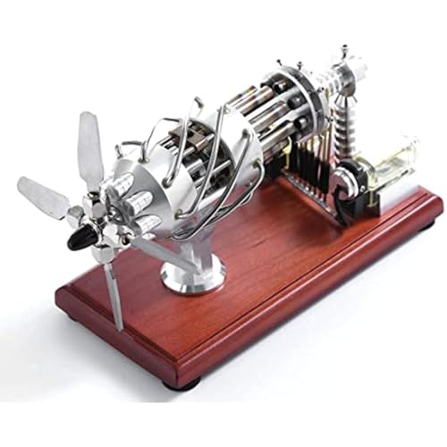 AYUNJIE Stirlingmotor-Bausatz 16 Zylinder Taumel******* Heißluftmodell Dampfmaschine, Geschenk für Erwachsene und Kinder von AYUNJIE
