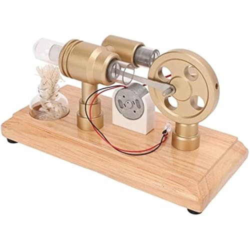 AYUNJIE Stirlingmotor Modellbausatz, CNC Rahmen Multi Color LED Gold Stirlingmotor Motormodell Edelstahlstab Aluminiumlegierung Verdicktes Glas AYUNJIE Stirlingmotor Modellbausatz, CNC Rahmen Multi Color LED Gold Stirlingmotor Motormodell Edelstahlstab Aluminiumlegierung Verdicktes Glas von AYUNJIE