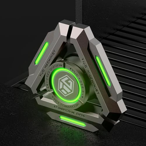 AYUNJIE Stress Angst Gyro ADHD Relief Metall Finger Hand Spinners Sensorik Spielzeug mit leuchtendem Licht, Autismus Sensory Fidget Spinner Geschenke für Erwachsene Kinder (A,Grün) von AYUNJIE