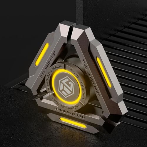 AYUNJIE Stress Angst Gyro ADHD Relief Metall Finger Hand Spinners Sensorik Spielzeug mit leuchtendem Licht, Autismus Sensory Fidget Spinner Geschenke für Erwachsene Kinder (B,Orange) von AYUNJIE