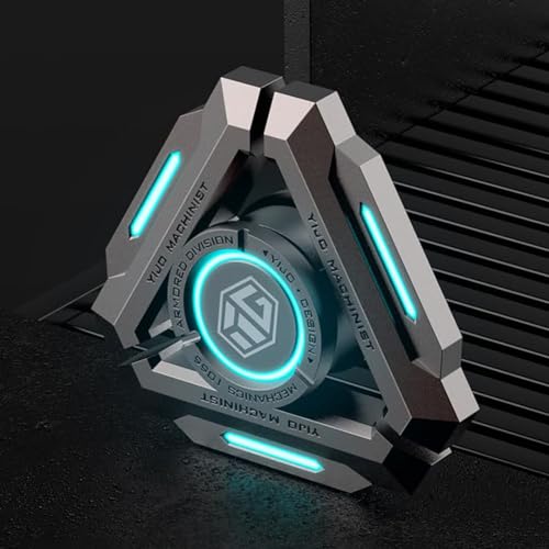 AYUNJIE Stress Angst Gyro ADHD Relief Metall Finger Hand Spinners Sensorik Spielzeug mit leuchtendem Licht, Autismus Sensory Fidget Spinner Geschenke für Erwachsene Kinder (C,Blau) von AYUNJIE