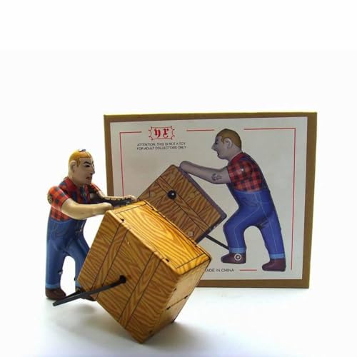 AYUNJIE Tin Toy Vintage Wind Up Toy MM475 Dock Pushers Nostalgisches Thema Kreativ Sammlerstück Kinder Geschenk für Jungen Mädchen AYUNJIE Tin Toy Vintage Wind Up Toy MM475 Dock Pushers Nostalgisches Thema Kreativ Sammlerstück Kinder Geschenk für Jungen Mädchen von AYUNJIE