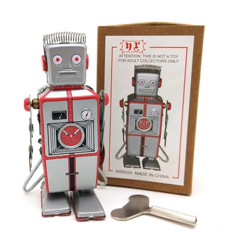AYUNJIE Vintage Wind Up Toy MS502A Roboter Erwachsene Sammelspielzeug Zinn Spielzeug Kreative Kinder Geschenk für Jungen Mädchen Eltern-Kind-Interaktion von AYUNJIE