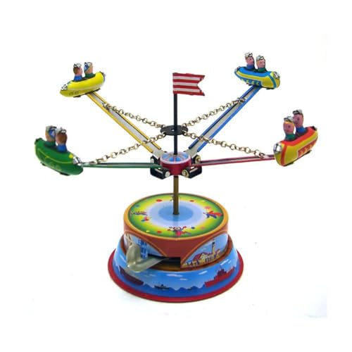 AYUNJIE Zinn Spielzeug MM266 Zinn Vergnügungspark Rotierende Raumschiff Wind Up Spielzeug Vintage Sammlerstück Kinder Geschenk von AYUNJIE