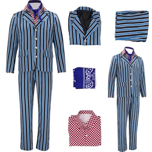 AYYOHON 60er-Jahre-Swinger-Kostüm groovige Kostüme für Herren Spy Austin Halloween Cosplay-Anzug Rüschenhemd Jacke Hose Set 2XL AYYOHON 60er-Jahre-Swinger-Kostüm groovige Kostüme für Herren Spy Austin Halloween Cosplay-Anzug Rüschenhemd Jacke Hose Set 2XL von AYYOHON